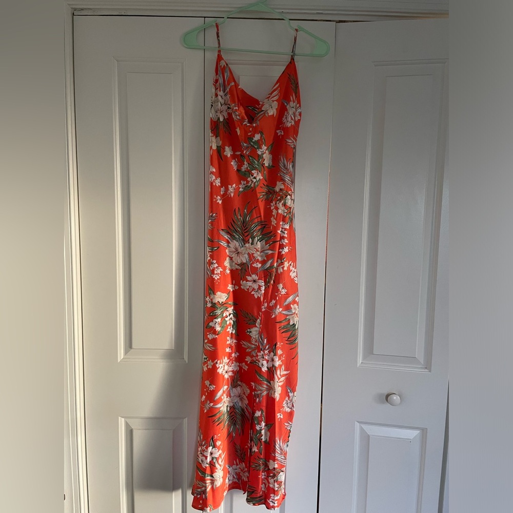 NWT Orange floral slip dress M